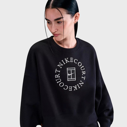 NikeCourt Heritage Phoenix Fleece Women's Oversized Crew-Neck Sweatshirt - Black/Anthracite