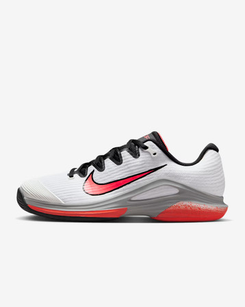 Nike Zoom Vapor 12 Premium Womens Tennis Shoe - White/Hot Lava/Wolf Grey