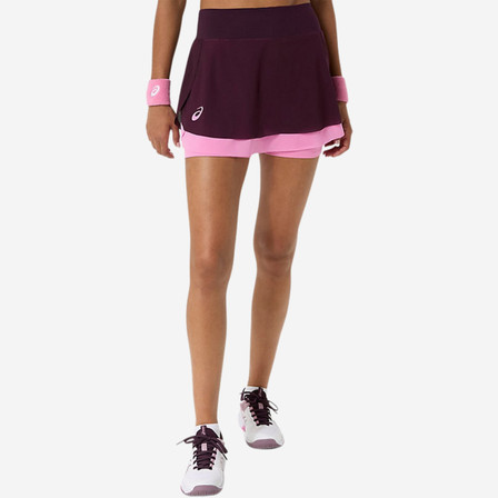 Asics Match Mesh Women Skirt - Dark Aubergine/Bubblegum