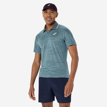 Asics Men's Match Jacquard Polo SS Top - Foggy Teal
