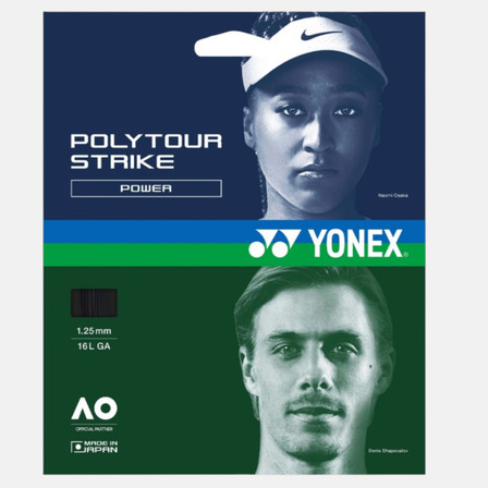 Yonex Poly Tour Strike 1.25mm / 16L Gauge Tennis String Set - Black