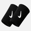 Nike Swoosh Classic Doublewide Wristbands 2 Pack - Black