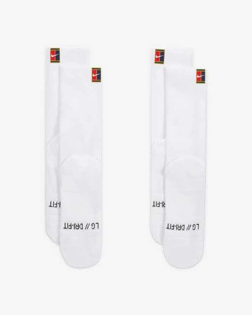 NikeCourt Multiplier Cushioned Tennis Crew Socks - White left