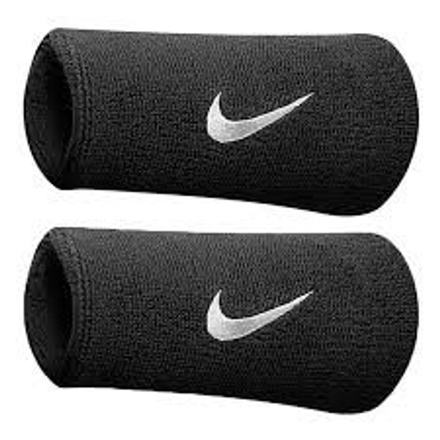 NIKE Doublewide Tennis Wristband - Black/White side