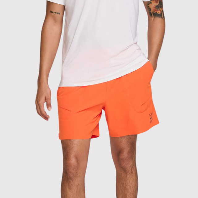 NikeCourt Dri-Fit Advantage 6" Men's Tennis Shorts - Safety Orange/Safety Orange/Black