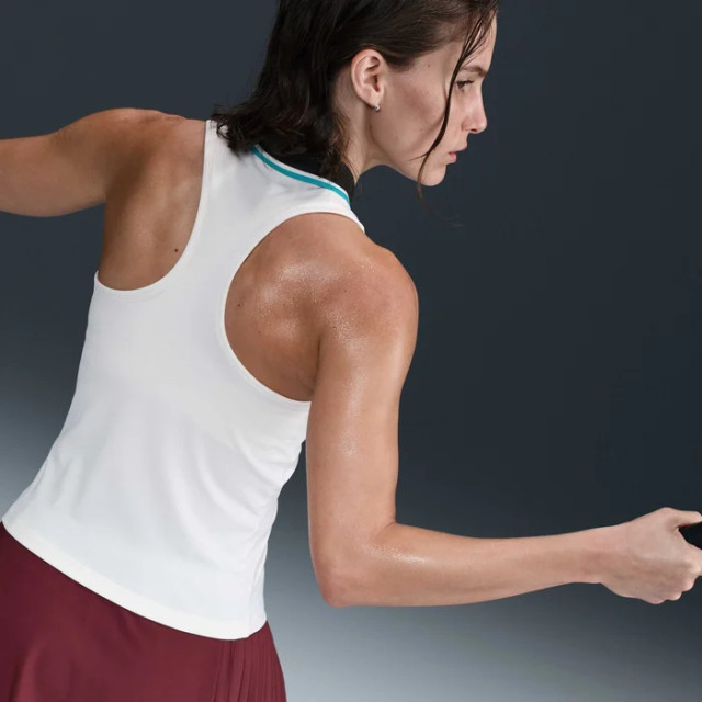 NikeCourt Women's Slam Tennis Tank - Pale Ivory/Dusty Cactus/Black