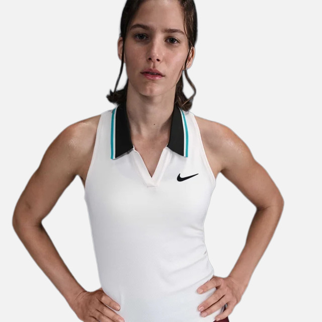 NikeCourt Women's Slam Tennis Tank - Pale Ivory/Dusty Cactus/Black