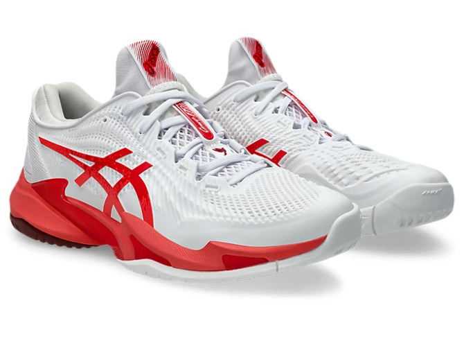 Asics Court FF 3 Novak Men's Tennis Shoes - White/ElectricRed