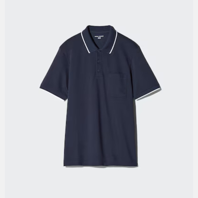 Uniqlo Roger Federer AIRism Cotton Pique Polo - Navy