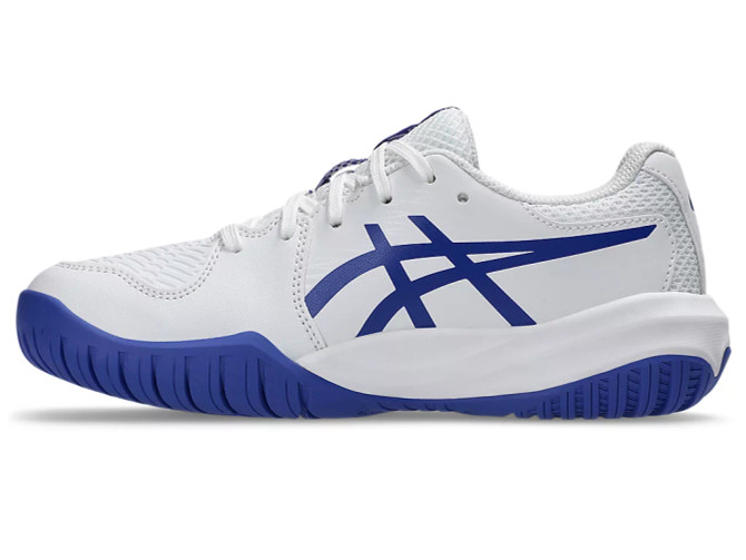 Asics Gel-Resolution X GS Junior Tennis Shoes - White/Dark Cobalt