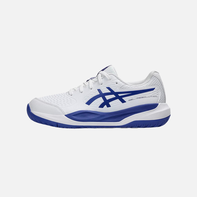 Asics Gel-Resolution X GS Junior Tennis Shoes - White/Dark Cobalt