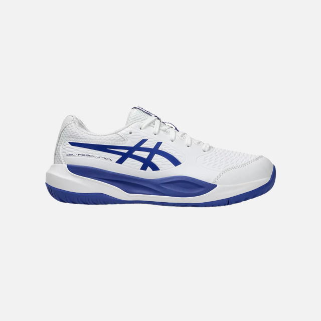 Asics Gel-Resolution X GS Junior Tennis Shoes - White/Dark Cobalt