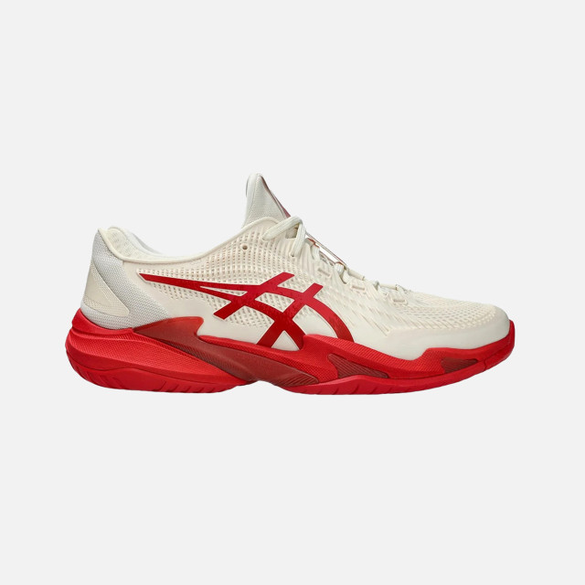 Asics Court FF 3 Novak Men's Tennis Shoes - Cream/Classic Red