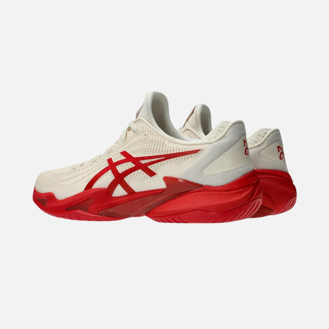 Asics Court FF 3 Novak Men's Tennis Shoes - Cream/Classic Red