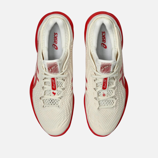Asics Court FF 3 Novak Men's Tennis Shoes - Cream/Classic Red