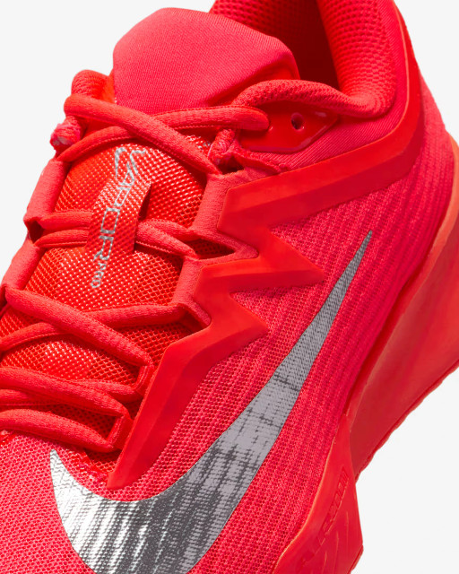 Nike Vapor Pro 3 Premium Women's Hard Court Tennis Shoes - Bright Crimson/Metallic Silver
