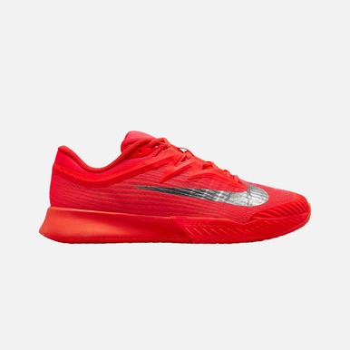 Nike Vapor Pro 3 Premium Women's Hard Court Tennis Shoes - Bright Crimson/Metallic Silver