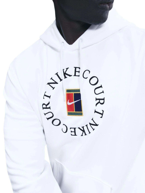 NikeCourt Heritage Men's Dri-FIT French Terry Tennis Pullover Hoodie - White/Black