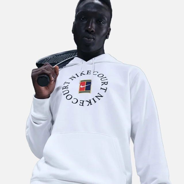 NikeCourt Heritage Men's Dri-FIT French Terry Tennis Pullover Hoodie - White/Black