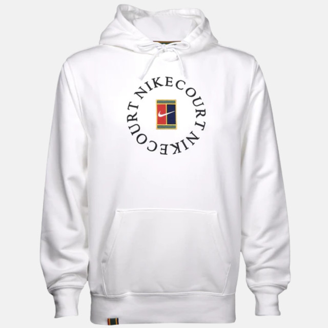 NikeCourt Heritage Men's Dri-FIT French Terry Tennis Pullover Hoodie - White/Black