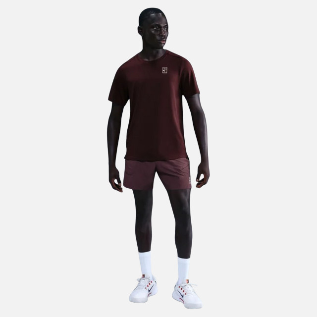 NikeCourt Advantage Men's Dri-FIT Tennis Top - Burgundy Crush/White