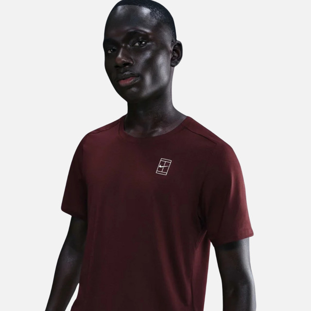 NikeCourt Advantage Men's Dri-FIT Tennis Top - Burgundy Crush/White