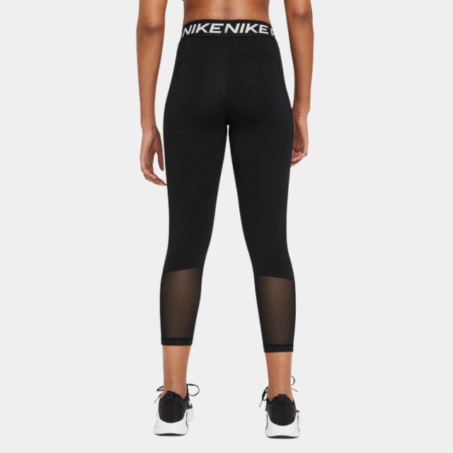 Nike Pro Women's Mid-Rise Crop Mesh-Panel Leggings - Black/White