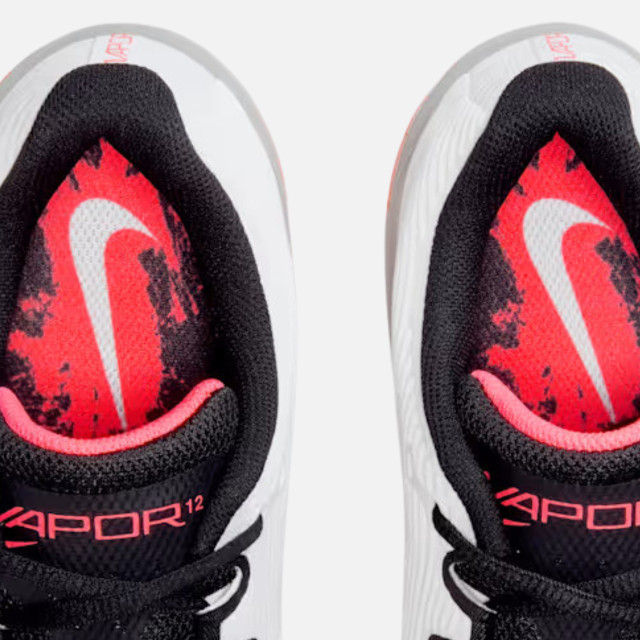 Nike Zoom Vapor 12 Premium Womens Tennis Shoe - White/Hot Lava/Wolf Grey