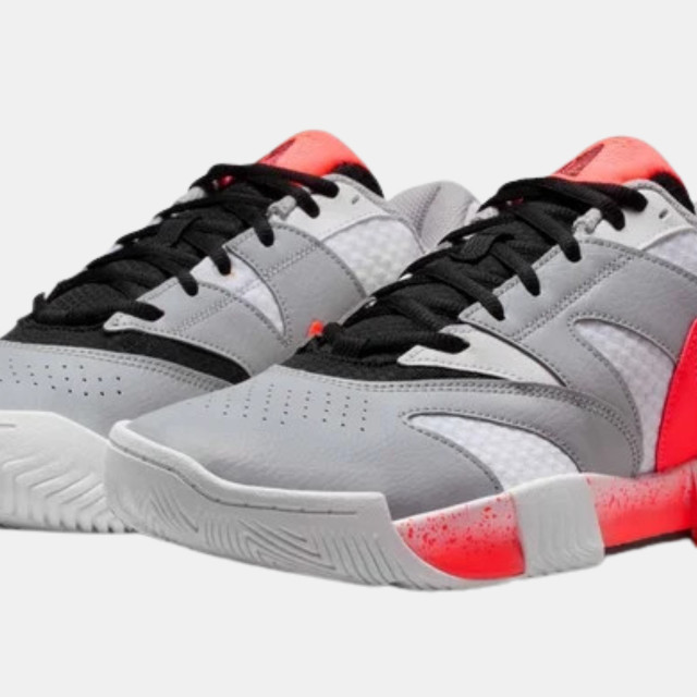 Nike Court Lite 4 Premium Mens Tennis Shoe - White/Hot Lava/Wolf Grey