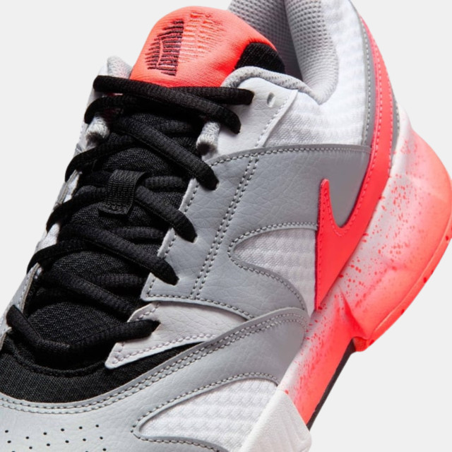 Nike Court Lite 4 Premium Mens Tennis Shoe - White/Hot Lava/Wolf Grey