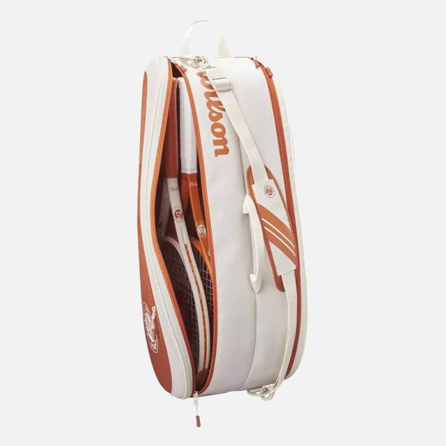 Wilson Roland Garros Team 2025 6 Racket Tennis Bag - Cream/Clay
