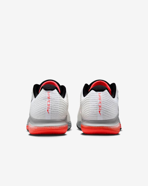 Nike Vapor 12 Men's HC Tennis Shoes - White/Wolf Grey/Hot Lava