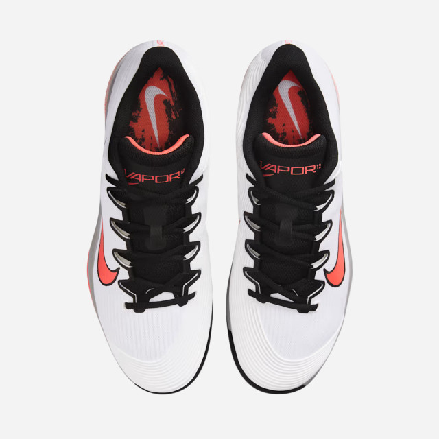 Nike Vapor 12 HC Premium Men's Tennis Shoes - White/Wolf Grey/Hot Lava