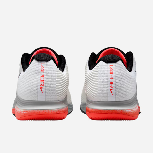 Nike Vapor 12 Men's HC Tennis Shoes - White/Wolf Grey/Hot Lava