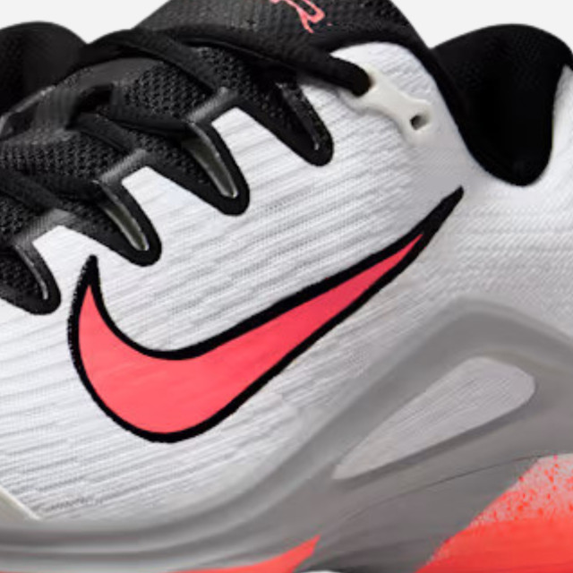 Nike Vapor 12 Men's HC Tennis Shoes - White/Wolf Grey/Hot Lava