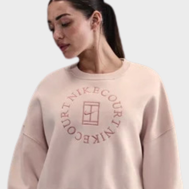 NikeCourt Heritage Phoenix Fleece Oversized Crew Neck Women's Sweatshirt - Silt Red/Red Stardust