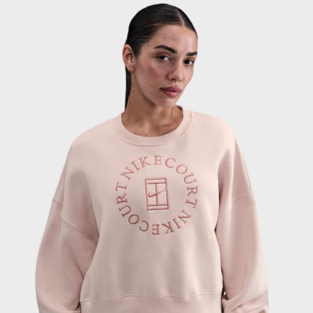 NikeCourt Heritage Phoenix Fleece Oversized Crew Neck Women's Sweatshirt - Silt Red/Red Stardust