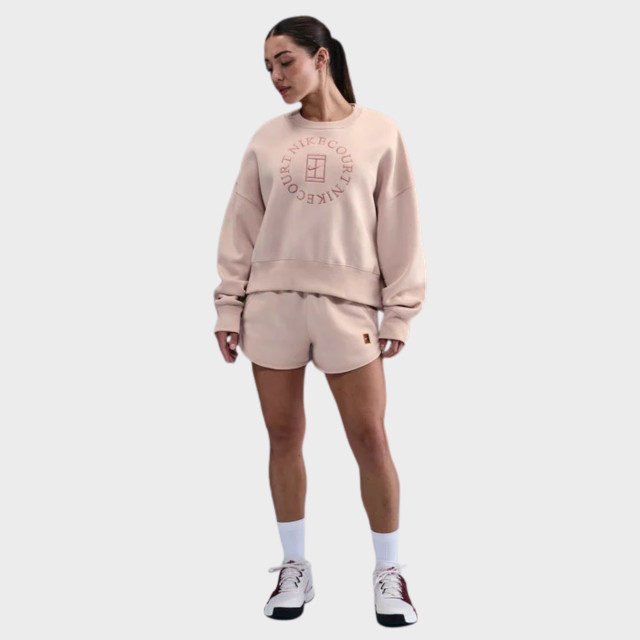 NikeCourt Heritage Phoenix Fleece Oversized Crew Neck Women's Sweatshirt - Silt Red/Red Stardust