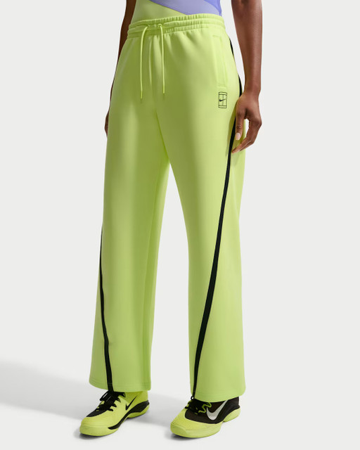 Nike Advantage Women's Dri-FIT Mid-Rise Tennis Trousers - Light Lemon Twist/Black