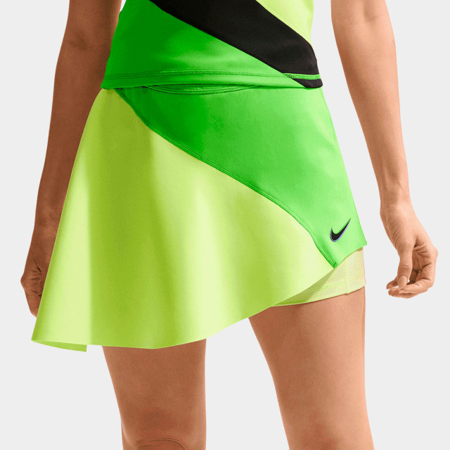 Nike Court Slam Women's Dri-FIT High Waist Tennis Skirt - Main Green/Light Lemon Toast/Black