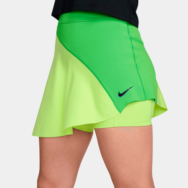 Nike Court Slam Women's Dri-FIT High Waist Tennis Skirt - Main Green/Light Lemon Toast/Black