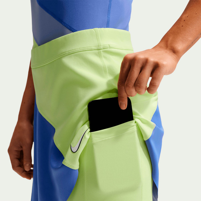 NikeCourt Slam Women's Dri-FIT High-Waisted Tennis Skirt - Light Lemon Twist/Sapphire/White