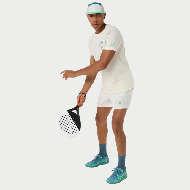 Asics Padel Court 7In Men Short - Cream/ Vital Green