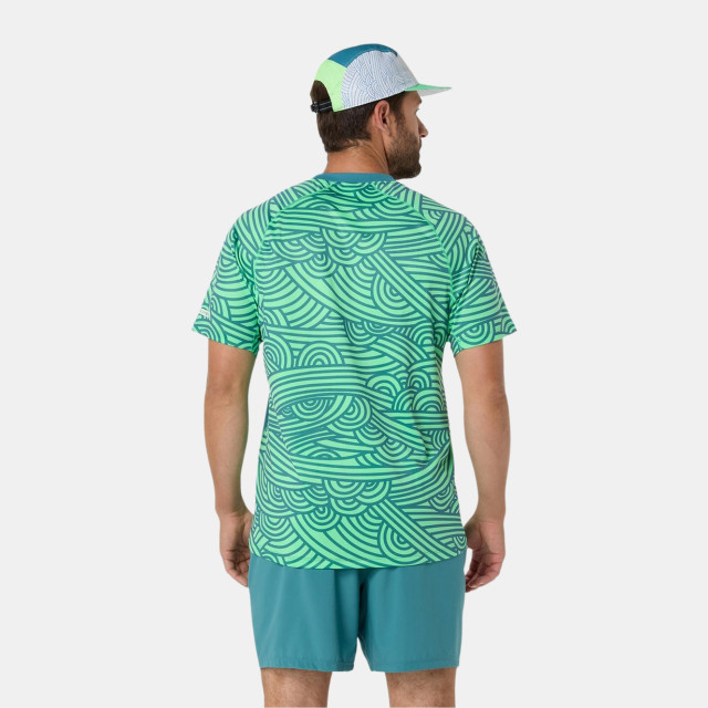 Asics Padel Court All Over Print SS Men's T-Shirt - Misty Pine/ Vital Green
