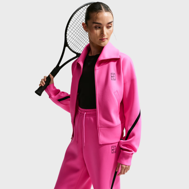 Nike Advantage Women's Dri-FIT Full-Zip Tennis Jacket - Laser Fuchsia/Black