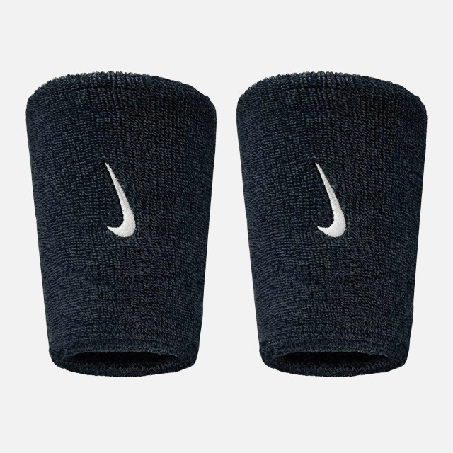 Nike Swoosh Classic Doublewide Wristbands 2 Pack - Black
