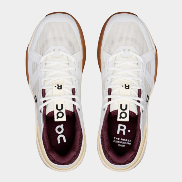 On The Roger CH Pro Youth Tennis Shoes - White/ Maroon