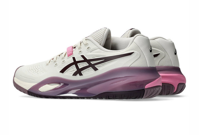 Asics Gel-Resolution X Women Tennis Shoes - Soft Oat/Dark Aubergine