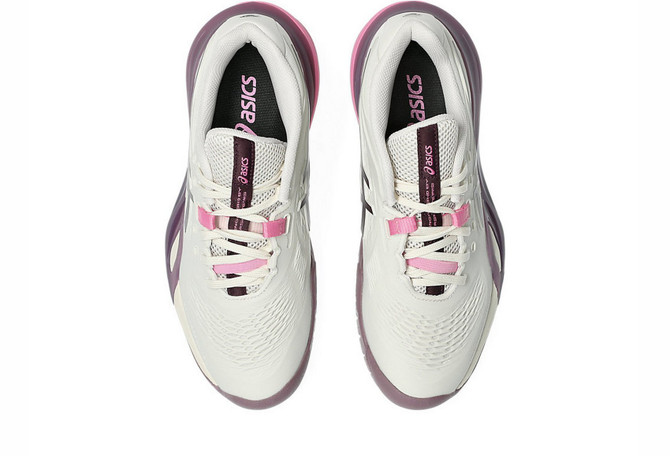Asics Gel-Resolution X Women Tennis Shoes - Soft Oat/Dark Aubergine