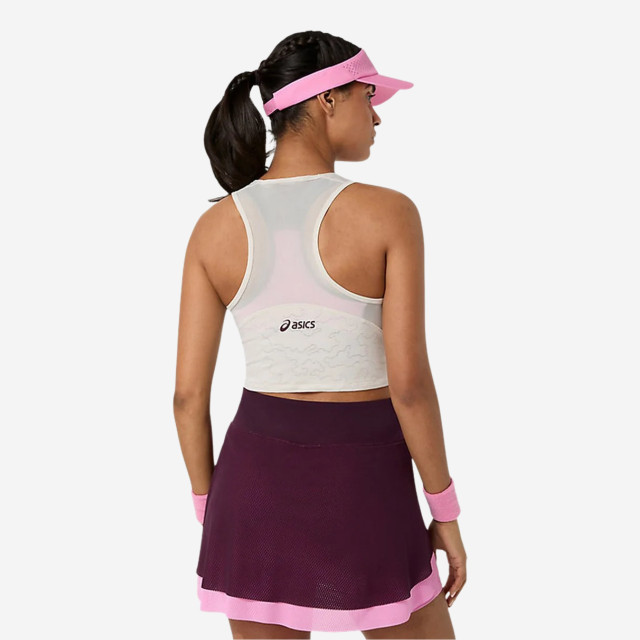 Asics Match Jacquard Women Crop Top - Soft Oat